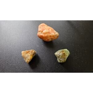 Natural Raw Mineral Stones Lot of 3 Quartz Calcite Jasper Specimens